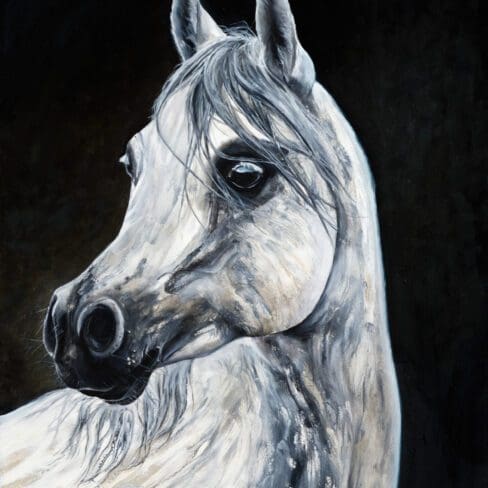 Arabian Blanco Art By Monica MMG Art Studio Colroado
