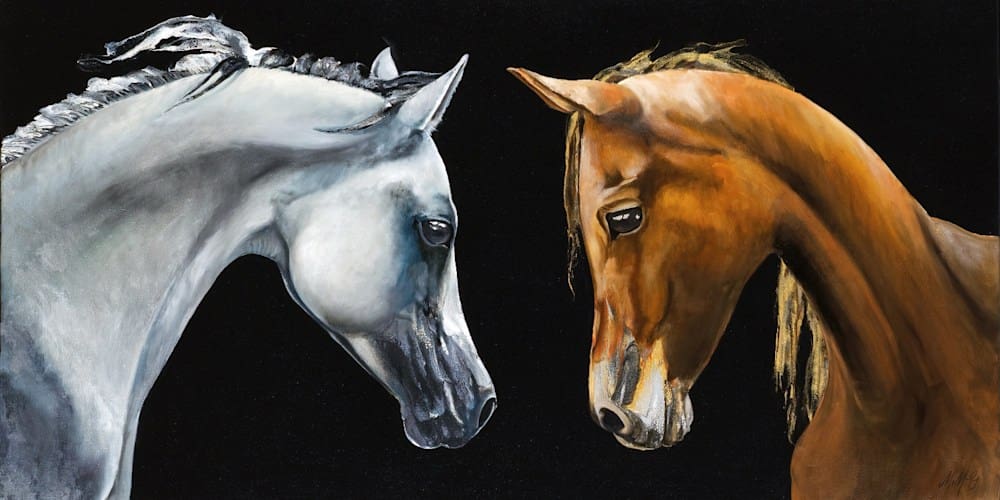 Best Friends, Horses Artworks by Monica MMG Art Studio
