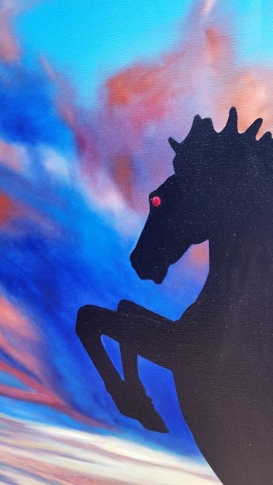 Blucifer original paint artwork by monica by mmg art studio