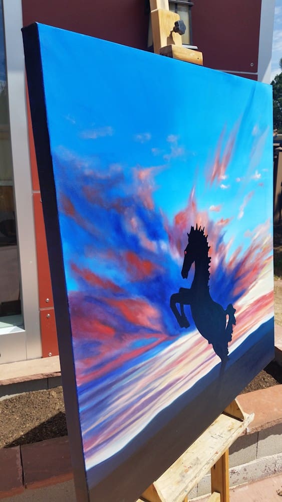 Blucifer original paint artwork by monica by mmg art studio