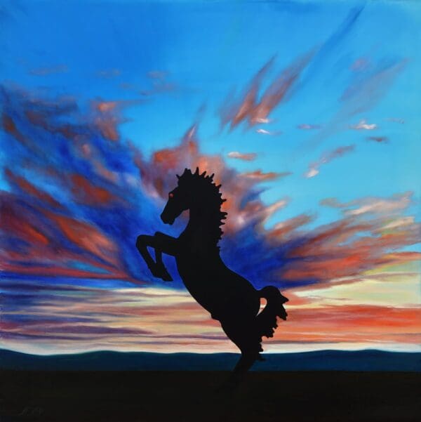 Blucifer original paint artwork by monica by mmg art studio