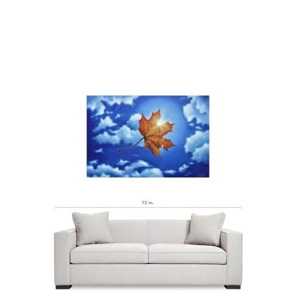 Fine Art Original Oil Painting of a Imaginative Leaf in the Sun inspired by Dali. This is a unique composition from my love for Sunshine and Trees. Relax and enjoy