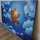 Fine Art Original Oil Painting of a Imaginative Leaf in the Sun inspired by Dali. This is a unique composition from my love for Sunshine and Trees. Relax and enjoy