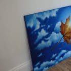 Fine Art Original Oil Painting of a Imaginative Leaf in the Sun inspired by Dali. This is a unique composition from my love for Sunshine and Trees. Relax and enjoy