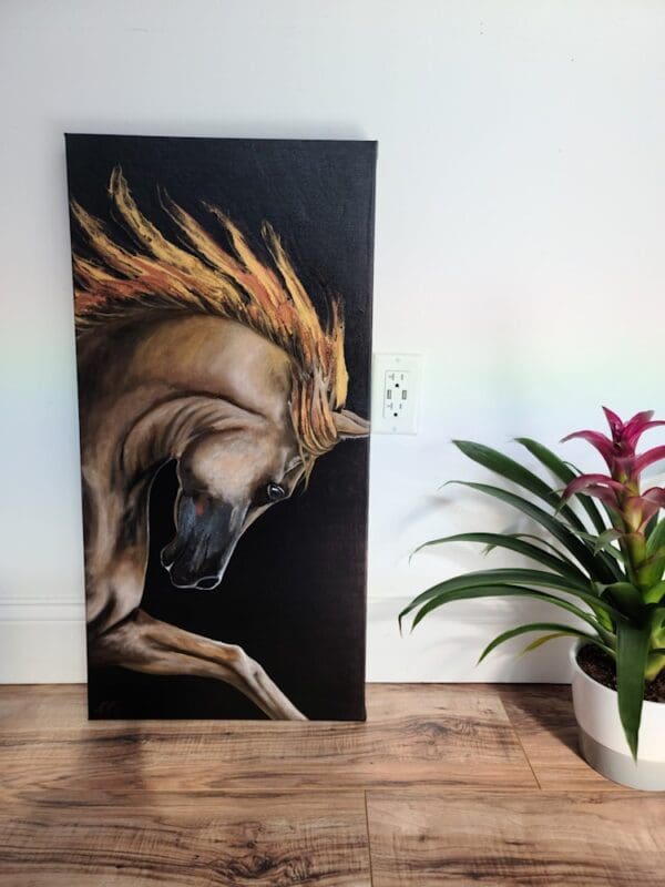Fire stallion horse artworks by Monica MMG Arts Studio - Colorado