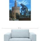 Seville is north of my town, Jerez and this is a Monument to Wolfgang Amadeus Mozart, the bronze statue is by Ronaldo Campos. This painting is part of a series "Mediterranean" There is something mesmerizing and magical about Mediterranean sites in Spain.