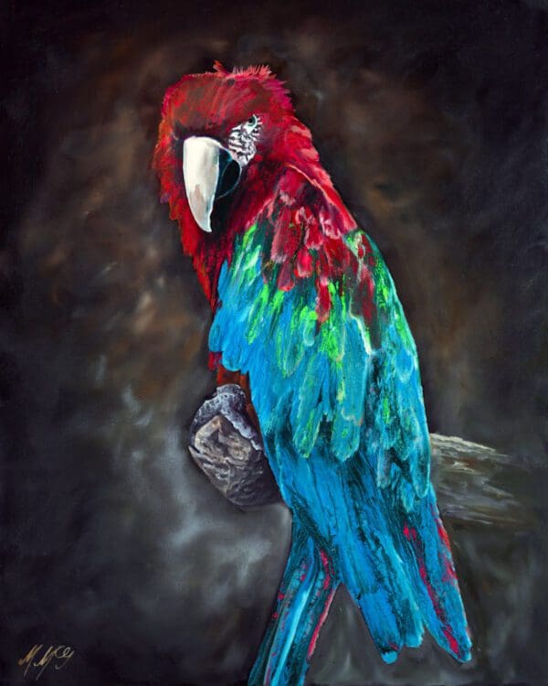 Ode to Scarlet Macaw 2 Artworks by Monica MMG Arts Studio