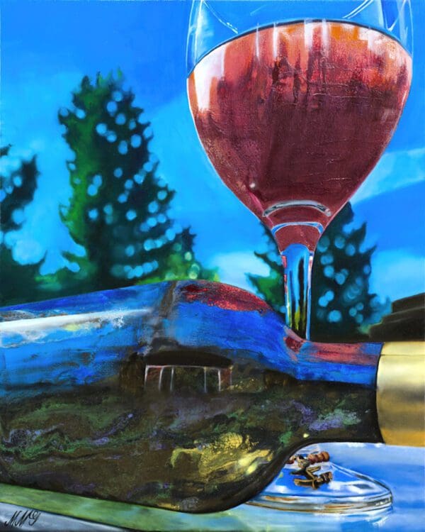 Wine Pour 2 Artwork by Monica - Colorado