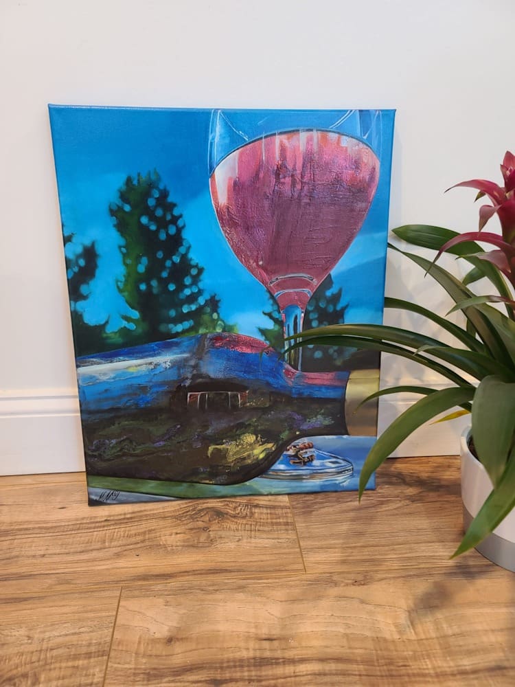Wine Pour 2 Artwork by Monica - Colorado