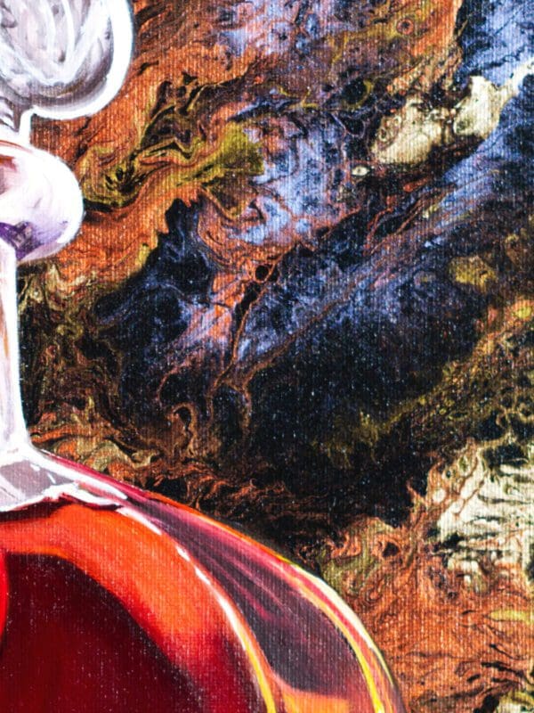 Vibrant metallic acrylic pour background in 'Metallic Whirlwind: Background Brilliance