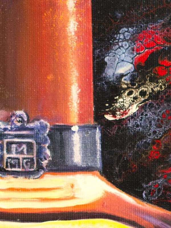 Vibrant metallic acrylic pour background in 'The Liquid Canvas: A Background Story