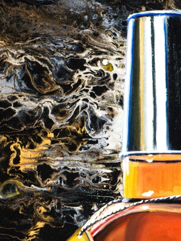 Vibrant acrylic pouring technique in Monica Marquez Gatica's Hyper Fluid Realism artwork, showcasing the dynamic and fluid nature of the creative process.