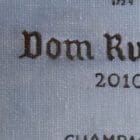 Detail shot highlighting the oil details in Monica Marquez Gatica's Hybrid Fluid Realism painting of Dom Ruinart 2010 Blanc de Blanc.