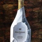 A stunning painting of the prestigious Dom Ruinart 2010 Blanc de Blanc by Monica Marquez Gatica, an expressive interpretation of luxury and taste using Hybrid Fluid Realism.