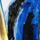 Intimate view of the acrylic pouring elements in 'Petrus Horizon Harmony', showcasing the dynamic movement of hyper fluid realism.