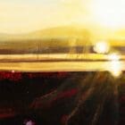 Close-up of the oil-painted details in Monica Marquez Gatica's 'Petrus Horizon Harmony' showcasing hyper fluid realism.