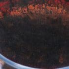 Detail of 'Grapes and Gradients', emphasizing the fluid and spontaneous acrylic pouring characteristic of Monica Marquez Gatica's Hybrid Fluid Realism.